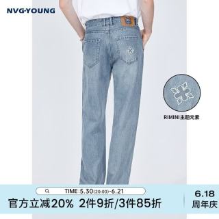 移动端、京东百亿补贴：NVG·YOUNG 男士弹力牛仔裤 宽松直筒休闲裤