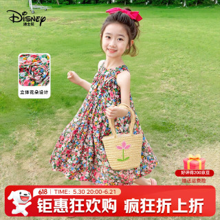 迪士尼 无袖 女童连衣裙