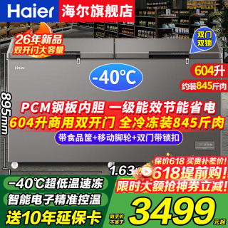 海尔 零下-40度超低温冰柜家用300/500升以上商用大容量全冷冻冷藏