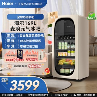 海尔 小红花169L元气冰吧小型冷藏保鲜家用茶叶饮料柜冰箱