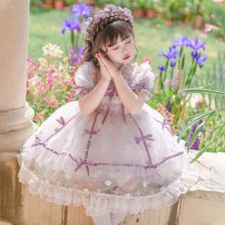 安妮优儿 女童洛丽塔公主裙2026新款儿童夏款洋气网纱裙生日礼服连衣裙