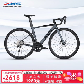 喜德盛 公路自行车RC618/RC618PRO全隐藏内走线破风车架 桶轴轮组 黑/深灰（PRO版） 700*510(身高175-185cm)