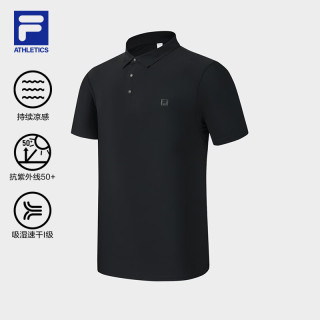 FILA 官方男子短袖POLO衫2026夏健身吸湿速干T恤凉感防晒运动上衣