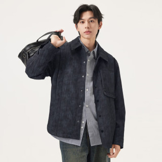 gxgjeans 超值清仓 美式肌理感简约时尚宽松夹克 黑灰