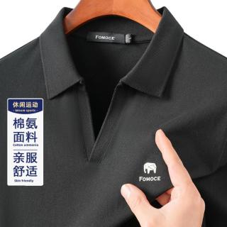 法曼斯 福利款夏季纯色剪刀领修身上衣时尚经典polo衫