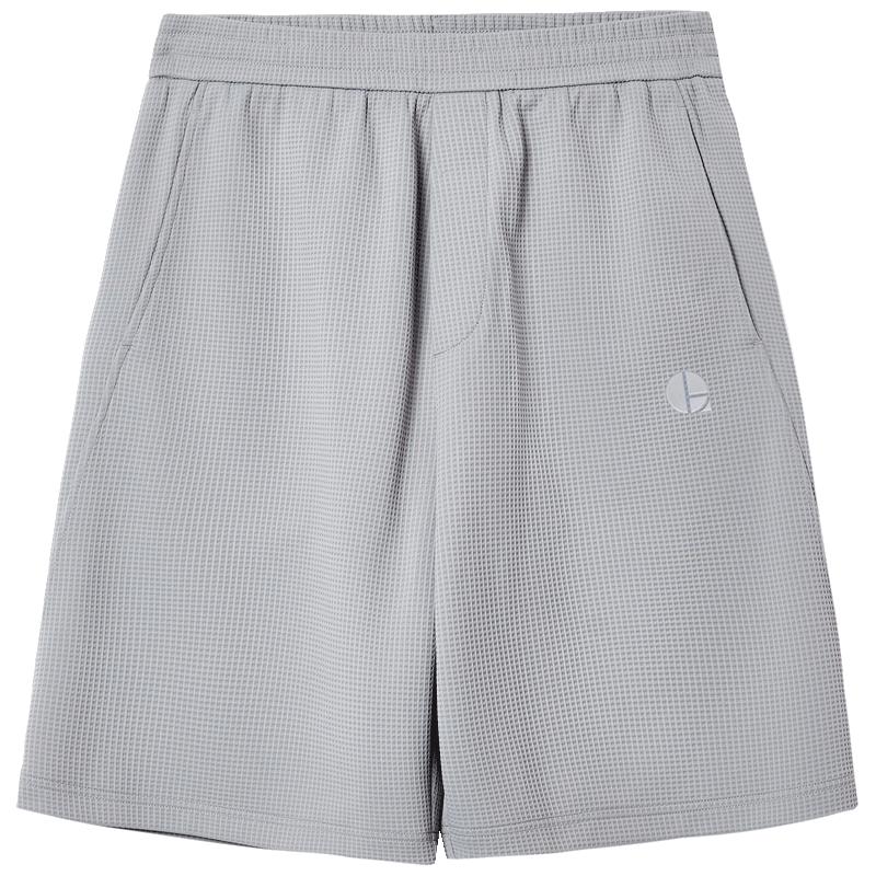JACK&JONES 速干华夫格宽松五分裤 浅灰 XL(185) 男士短裤