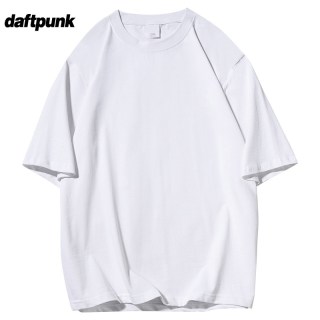 移动端：DAFTPUNK 日系240g重磅t恤男短袖复古阿美咔叽纯棉纯色白色打底衫半袖夏季