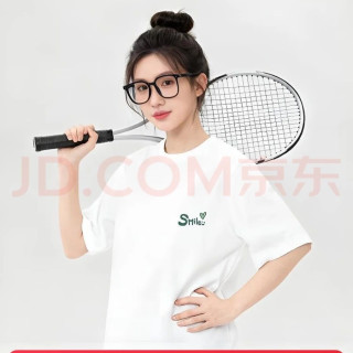 雪中飞 白色短袖t恤女2025夏季纯棉宽松半袖运动休闲风简约M 白色