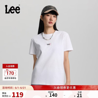 Lee 春夏新品 男女同款短袖T恤 小Logo印花