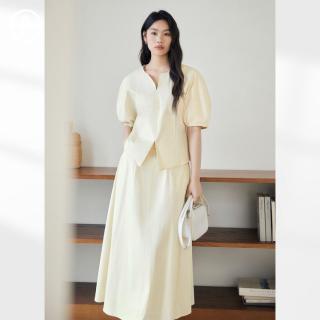DUIBAI AN大码系列 女士通勤套装 短袖衬衫半身裙