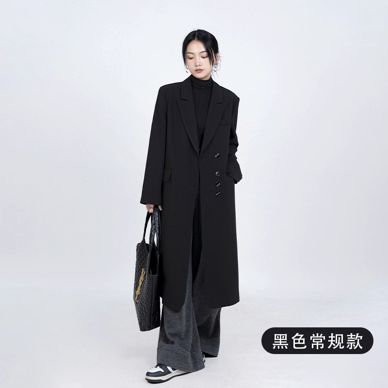 娇女王 夹棉加厚保暖 黑色 长款 小西装