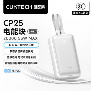 酷态科 CP25 电能块 20000mAh 双C线