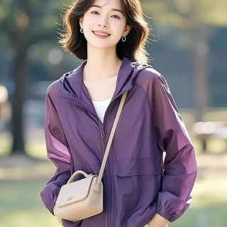 2026 女士防晒衣 宽松大码休闲薄款速干韩版连帽百搭轻薄外套