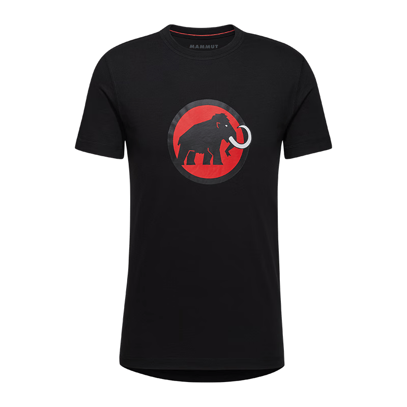 MAMMUT 猛犸象 Classic 男士经典红标logo短袖T恤 黑色 L