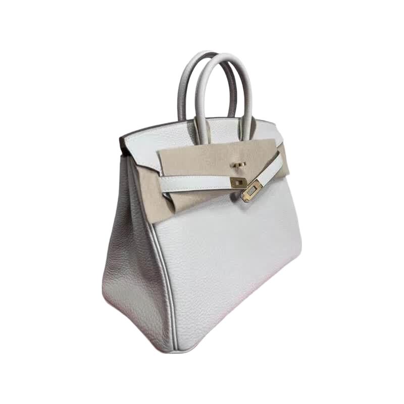 HERMÈS/爱马仕 Birkin 25 铂金包 Togo牛皮 奶灰色 手提包