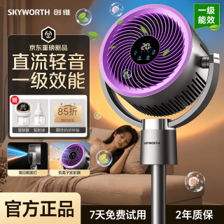 创维 空气循环扇直流变频大风量摇头电风扇家用台式落地扇静音卧室节能柔风轻羽扇 Q601A