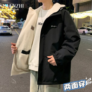 棉致 男士羊羔绒连帽夹克