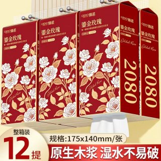 臻诺 悬挂式抽纸可湿水面巾纸家庭装餐巾纸厕纸原生木浆