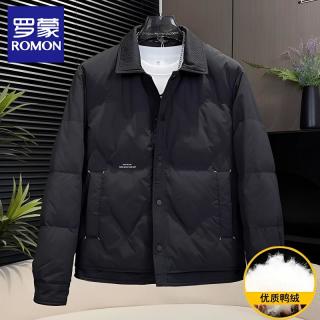 罗蒙 痞帅羽绒服男士2026年冬季翻领轻薄保暖外套高级感休闲