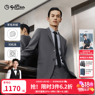 金利来 2024秋冬西装男上班通勤修身商务正装外套西服 EZTG30936013-灰色-58 48A