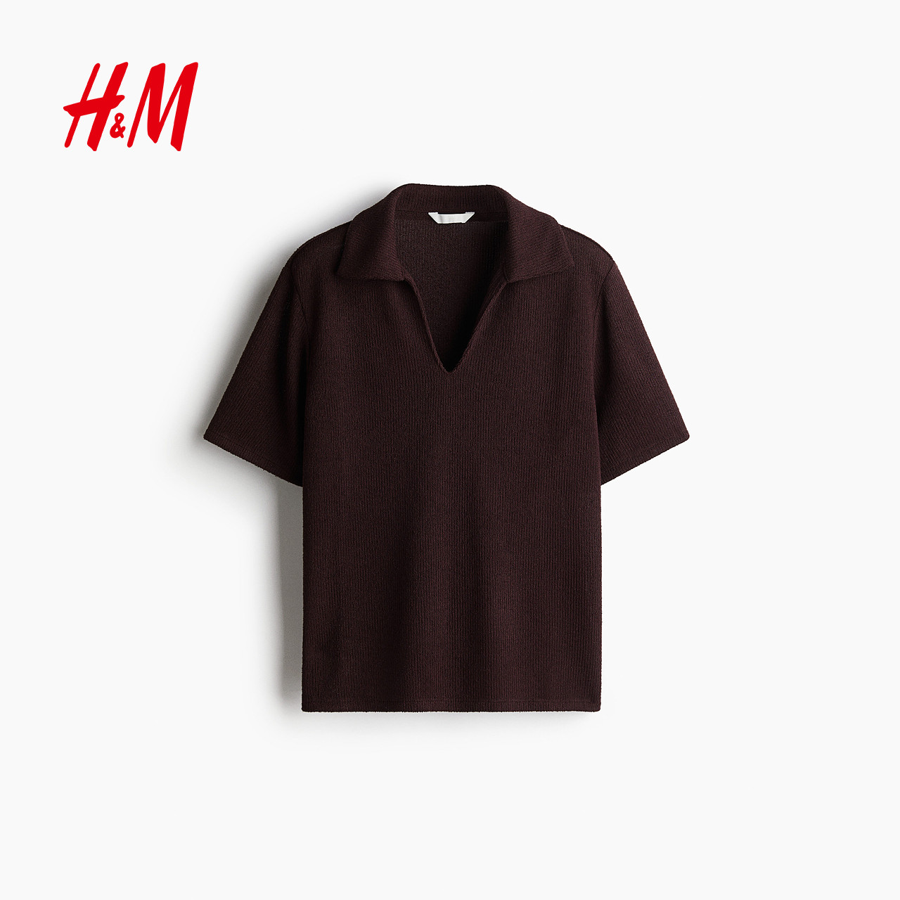 H&M 女士针织海鸥领短袖衬衫
