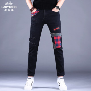 LAOYECHE 男士修身小脚牛仔裤