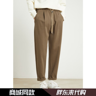 胖东来代购秋冬长裤时尚百搭外穿休闲裤青年夏季纯色中腰微弹免烫