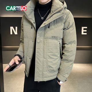 卡帝乐鳄鱼 冬季新款休闲连帽加厚防寒服棉衣服时尚短款保暖外套男