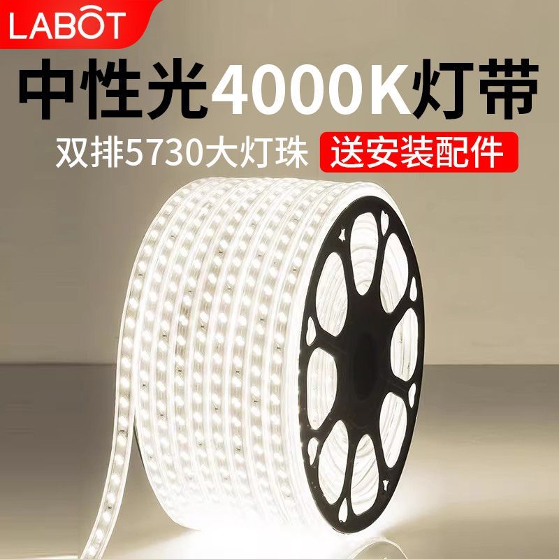 拉伯塔 220V防水高亮4000K中性光LED灯带