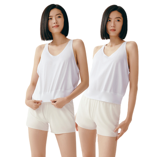 三枪 纯棉薄款 特白 L 2件装 女士背心