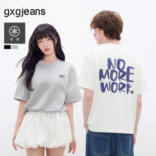 gxgjeans 男装 后背撞色字母宽松美式凉感圆领短袖T恤 26夏新品