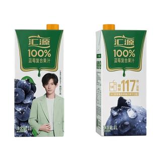 汇源 100%蓝莓复合果汁 1L*2盒