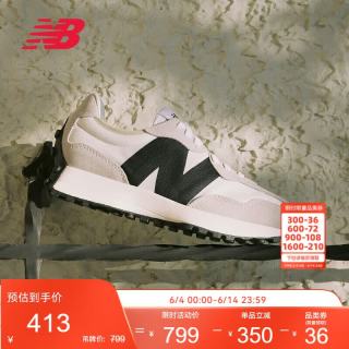 new balance 男鞋女鞋nb327 秋季运动轻便跑步透气低帮nb休闲鞋子 MS327FE-D/海盐色/327系列 41.5