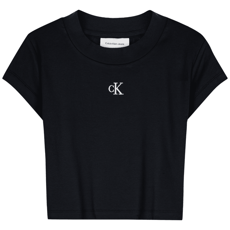 卡尔文·克莱恩 Calvin Klein CK Jeans 女士罗纹弹力刺绣短袖T恤