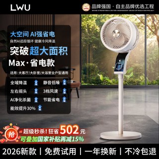 德国LWU 空气循环扇 家用静音 电风扇2026新款落地空调扇客厅大风力