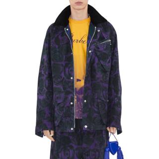 BURBERRY 男式潮流时尚个性撞色印花可拆卸连帽长袖拼料外套