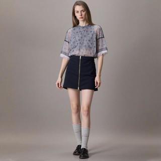 ZARA 时尚简约百搭质感廓形高腰拉链A字半身短裙