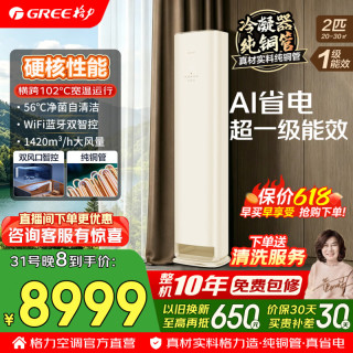 格力 空调柜机 新一级能效 变频冷暖纯铜管  2匹 全能王 Ai节能省电