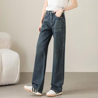 JSW//JEANS JSW JEANS 美式复古窄版牛仔裤女夏季款高腰时尚百搭简约休闲阔腿长裤