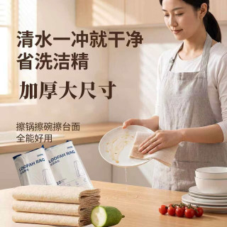 TCHY加厚丝瓜抹布厨房清洁布家10片装 加大加厚240g 28*28cm易清洗/去污强