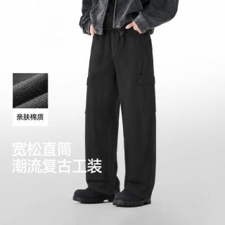 森马 男士复古工装裤 春季水洗工艺长裤