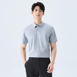 SEVEN 短袖衬衫新款翻领商务休闲柔软舒适男衬衫