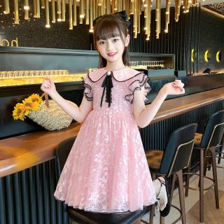 纯贝兔（CHUNBEITU） 女童连衣裙夏装女孩2026新款洋气时髦童装公主裙儿童夏季A字裙潮 粉色 140