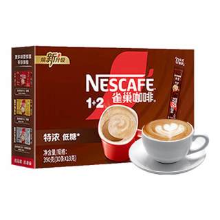 雀巢 咖啡1+2原味即溶饮品15g/袋 口味：原味15条+拿铁15包-送雀巢杯勺