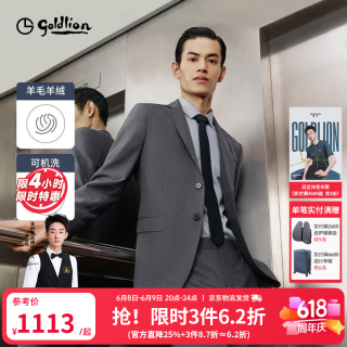 金利来 2024秋冬西装男上班通勤修身商务正装外套西服 EZTG30936013-灰色-58 48A