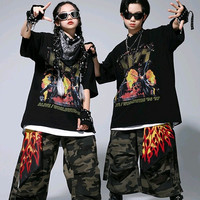 玩舞 儿童街舞潮服男女童hiphop穿搭夏季儿童嘻哈风少儿演出服炸街表演