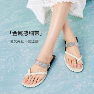 百思图 2026夏季新款商场同款人字拖时尚复古休闲女拖鞋