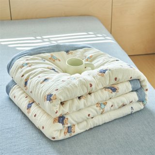 无印良品 MUJI 无印良品 A类全棉皱皱纱夏被 150*200cm 爱心泡泡米