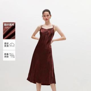 ONLY 垂感醋纤 女士连衣裙 夏季气质收腰显瘦修身吊带小黑裙