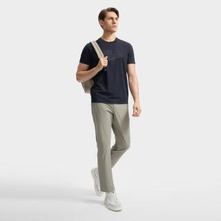 FILA 男装时尚商务休闲T恤男士基础圆领舒适透气简约百搭针织短袖衫